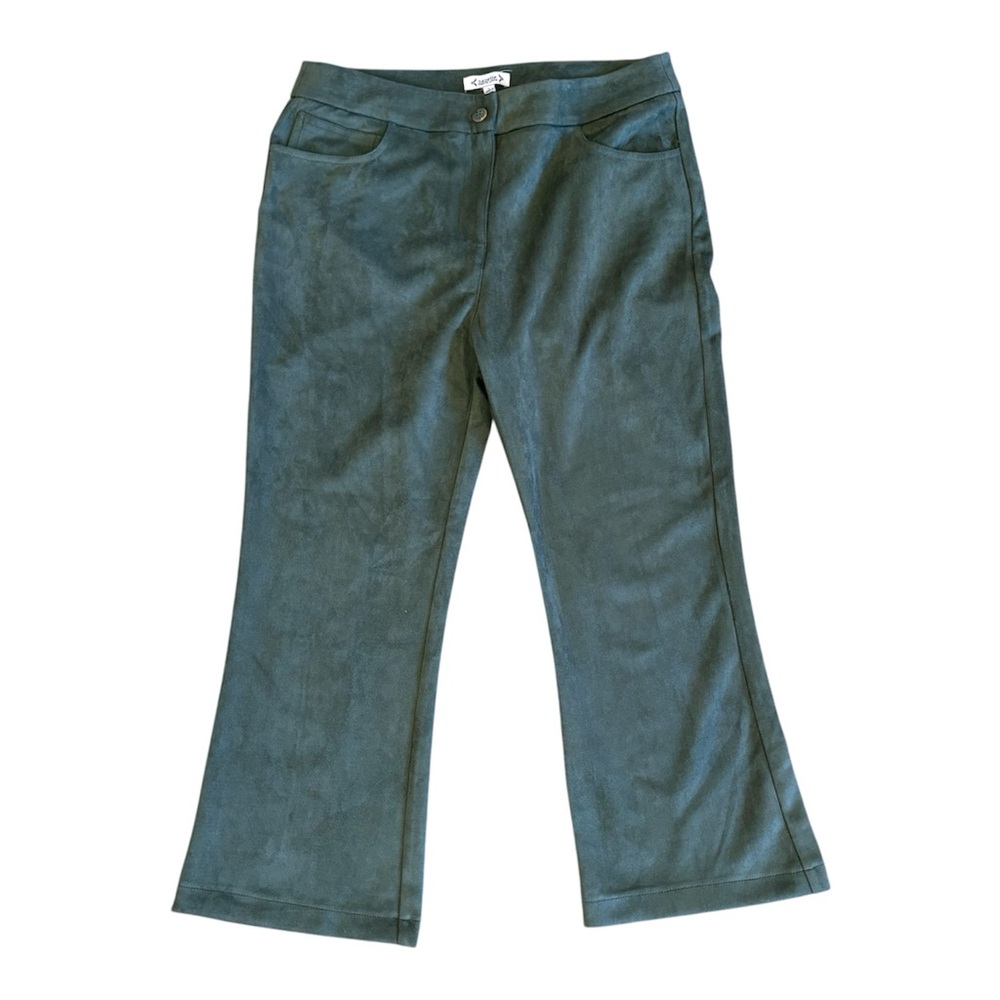 Nanette Lepore Kick Crop Suede‎ Pants 90s Olive preppy Large